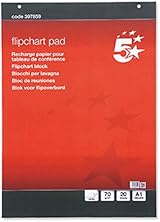 5 Star Flipchart Plain Paper Pad A1 40 Sheets 5 x Quality view 2