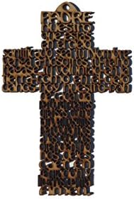 Wooden Cross with Spanish Our Father Prayer Padre Nuestro Jesus Christ 6" Tall
