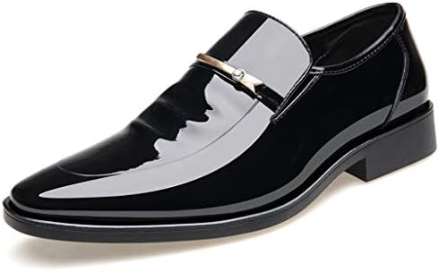 Men Fashion Casual Pointed Toe Patent Leather Tuxedo Dress Shoes Casual Slip-on Loafer Driving Walking Shoes by Lowprofile