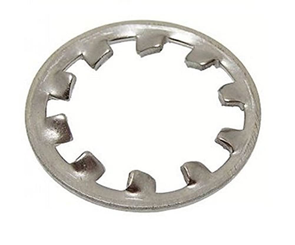 Merriway BH04110 (50 Pcs) Internal Teeth Shake Proof Lock Washer, M6 (1/4 inch) Zinc Plated - Pack of 50 Pieces