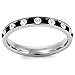 INBLUE Women's Stainless Steel Eternity Ring Band CZ Black White Wedding