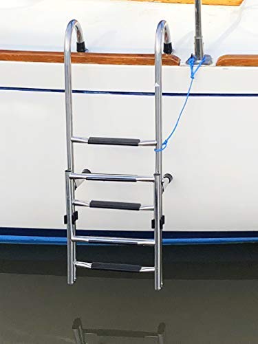 White Water B00365 Stainless Steel Gunwale-Mounted Removable Ladder 4-Step