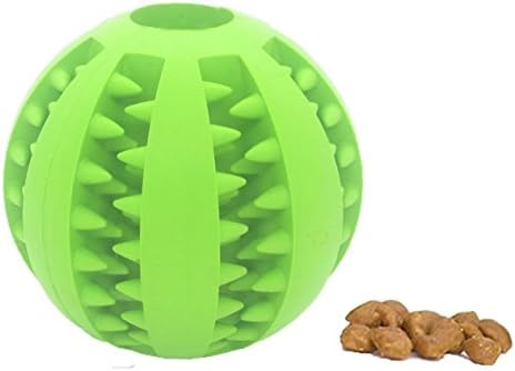 HOOCHYE Pet Dog and Cat Treat Tooth Cleaning Toy IQ Ball-Soft Rubber Bouncy Ball for Pet Training/Playing/Chewing