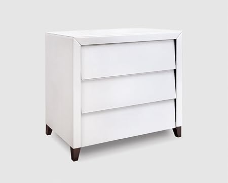 Nordic White Glass Three Drawer Chest Amazon Co Uk Kitchen Home