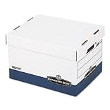 Bankers Box 0724303 R-Kive Storage Box, 12 x 10 x 15, Letter/Legal Size, White/Blue, 4/ct