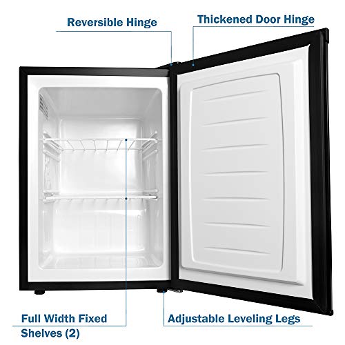 Northair Upright Freezer with 2.1 Cubic Feet Capacity, Compact Reversible Single Door Table Top Mini Freezers for Ice Cream/Breast Milk/Sea Food, Removable Shelf, Adjustable Thermostat - Thumbnail 4