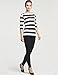 Camii Mia 3/4 Sleeve Shirts for Women, Striped Tee Shirts Cotton Stretchy Lightweight Slim Fit (Medium, Black White)