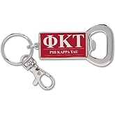 Sorority Shop Phi Kappa Tau Fraternity Keychain - Flat Bottle Opener with Greek Letters and Fraternity Name in Official Colors, Phi Kappa Tau Keyring