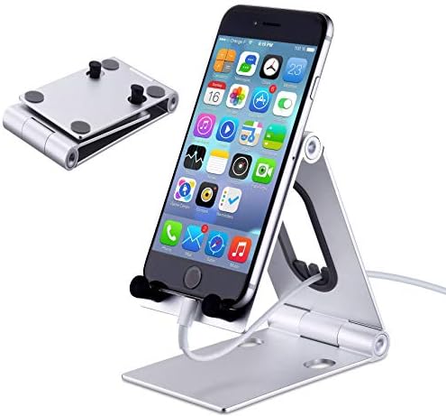 Jctek Portable Universal Adjustable Tablet and Phone Video Game Holder Dock Compatible with iPad Pro 12.9, iPad 11,IPAD mini5, Huawei Mate 20 Lite, Samsung S10 Plus and Multi-Angle Play stand (sliver)