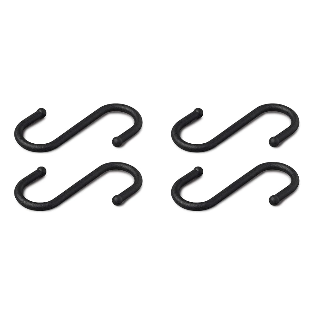 Zeal Silicone S Shape Hanging Hook, 12cm Set of 2 Black, One Size, W239N (Pack of 2)