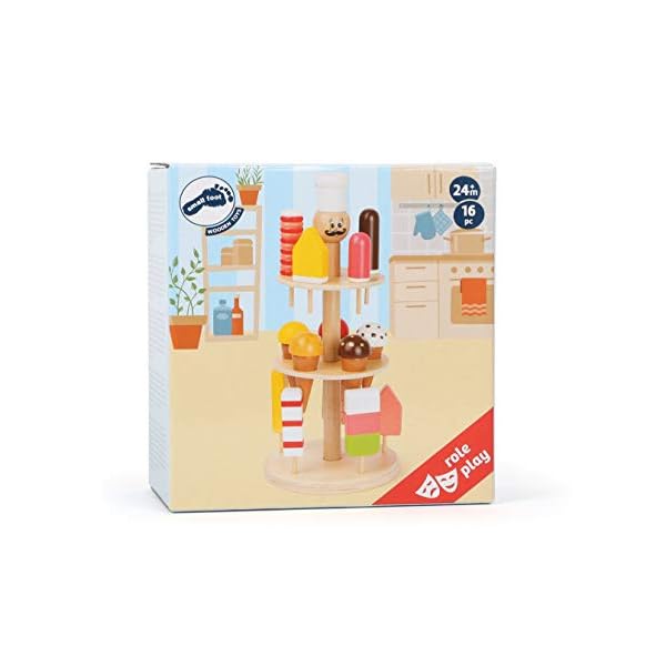 small foot Eisständer aus Holz, Zubehör für Kaufmannsladen und Kinderküche, 15 Eis-Sorten, für Kinder ab 2 Jahren, 11488 – Bild 4