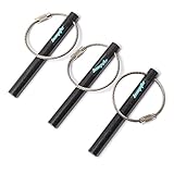 bayite Survival Drilled Ferrocerium Ferro Rod Flint Fire Starter Rods with Keychain Ring 3.14 Inch Pack of 3