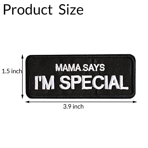 GYGYL 2Pcs Tactical Funny Flag Patch, Mama Says I\'m Special, Hook Fastener American Military Patches Set for Tactical Caps, Bags, Backpacks, Tactical Vest, Military Uniforms