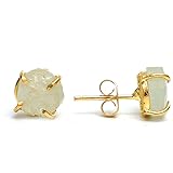Gempires Natural Raw Aquamarine Prong Setting Stud