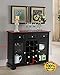 ArtMuseKit Buffet Server Sideboard Cabinet with Wine Storage, Black