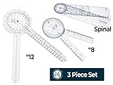 EMI Goniometer 3 Piece Set 12" , 8" , 8" with Carrying Case EGM-428