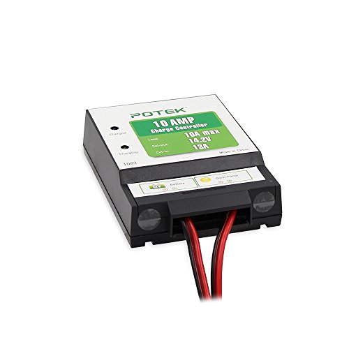 POTEK 10-Amp/130-Watt 12-Volt Solar Charge Controller Battery Regulator for Solar Panel - Thumbnail 2