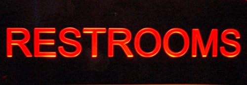 Restroom Ladies Mens Gents Women Bathroom Flat to the Wall Mount Awesome 21" Acrylic Lighted Edge Lit LED Sign Light Up Plaque Made in USA