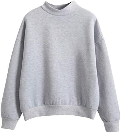 Coat Women QUINTRA Casual Loose Blouses Long Sleeve Tops Ladies O-Neck Solid Color Turtleneck Plus Velvet Sweatshirt