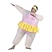 Anself Ballerina Inflatable Costume Fat Suit Blow Up Halloween Party Fancy Jumpsuit Outfit