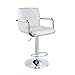 Leader Accessories Square Back Adjustable Bar Stools with armrest, Set of 2 (White)