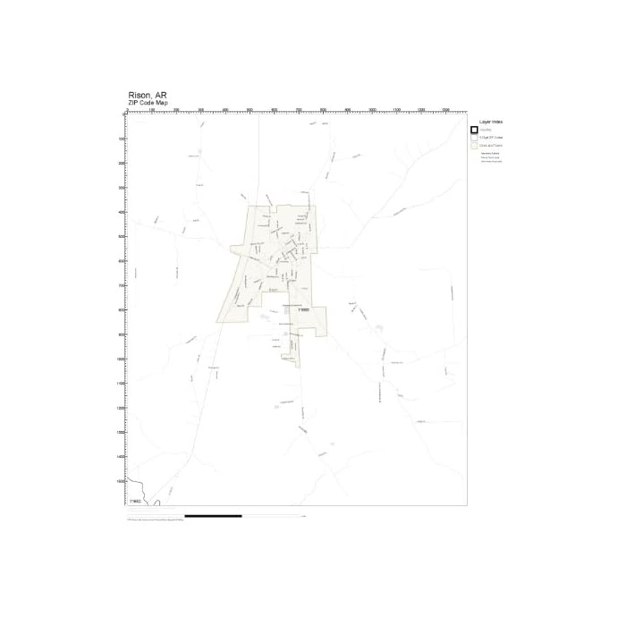 Buy ZIP Code Wall Map of Rison, AR ZIP Code Map Laminated Online at