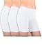 Sexy Basics Womens 3 Pack Sheer & Sexy Cotton Spandex Boyshort Yoga Bike Shorts (Medium, Snow White)