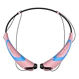 Bluetooth Headphones / Headset Rymemo Match Color Metallic-feeling Soft Polishing Wireless Music Earphones Stereo Earbuds Sports/running Magnetic Neckband Style for Cellphone,Blue-Rose Gold