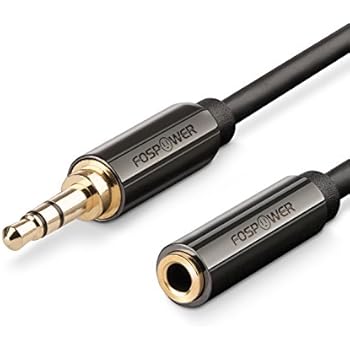 FosPower (25 Feet) 3.5mm Male to 3.5mm Female Stereo Audio Extension Cable Adapter [24K Gold Plated Connectors] for Apple, Samsung, Motorola, HTC, Nokia, LG, Sony & More