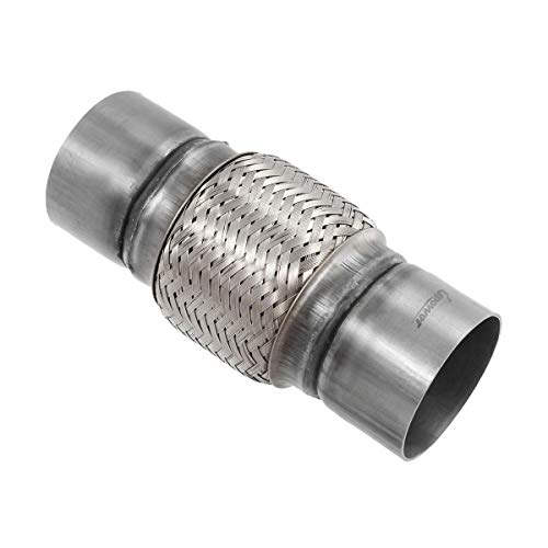 Upower 2.5 Inch Diameter Exhaust Flex Extension Pipe Connector Tube, 6"OAL Heavy Duty Stainless Steel 25006D Couplings