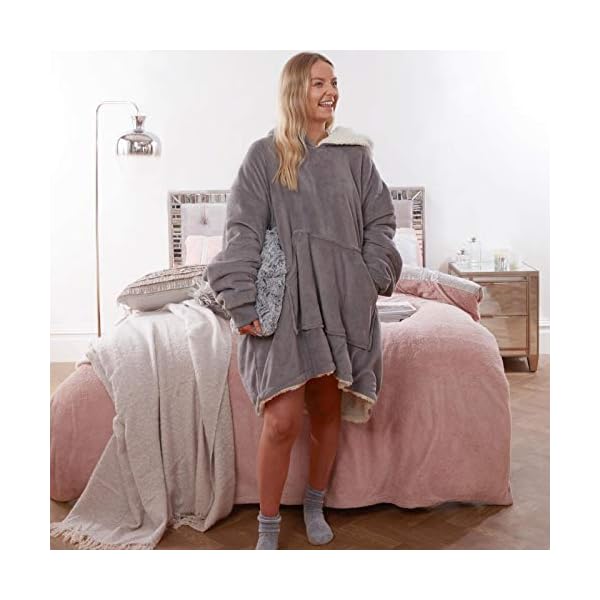 Sienna Hoodie Blanket Ultra Soft Sherpa Fleece Warm Cosy Comfy Oversized Wearable Hooded