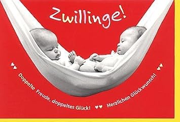 Glückwunschkarte Geburt Zwillinge