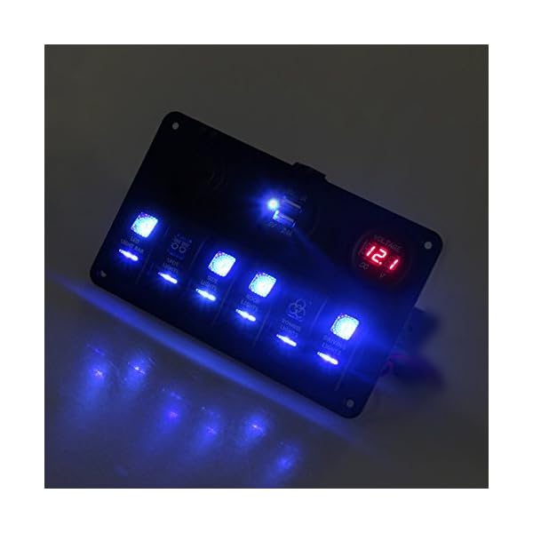 Generic-MarineBoat-Car-6-Gang-Switch-Panel-with-Light-5-Pin-OnOff-Rocker-Switch