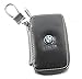 Black Key chain Bag Leather Ring Holder Case Car Auto Coin Universal Remote Smart Key cover Fob Alarm Security Zipper keychain Wallet Bag (Bmw)