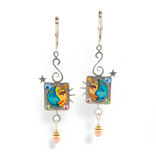 Seeka Sun & Moon Dangle Celestial Earrings - E0844 - Thumbnail 2