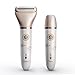 Hatteker Electric Ladies Shaver, Portable Painless Facial Hair Remover 2 in 1 Wet & Dry Cordless Women's Epilator with Fine Hair Removal, Body Hair Trimmer for Legs, Forearms and Bikini Line