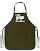 Funny Apron For Dad I Like Pig Butts and I Cannot Lie Two Pocket Apron Military Green [PPP]