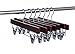 Amber Home Retro Wooden Pants Hangers with 2-Adjustable Clips, Walnut Wood Skirt & Trouser Hangers for Jeans, Slacks, Shorts (Vintage, 10 Pack)