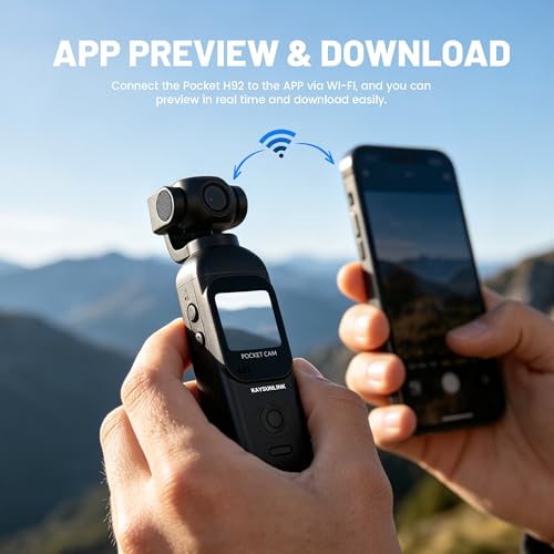 Kaysunlink 1080P Camera Vlog avec Objectif Rotatif à 270°, Caméra Portable avec écran tactile et Wi-Fi, 5 Heures d'autonomie, Caméra Vlog avec Carte de 64 Go, Noir