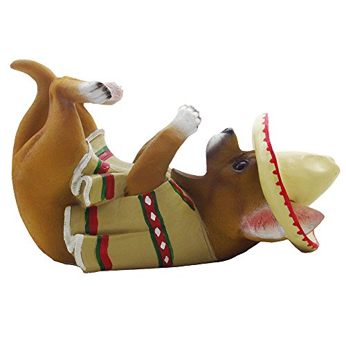 South of the Border Chihuahua Wine Bottle Holder Sculpture for Decorative Mexican & Southwest Bar Statues and Kitchen Decor Tabletop Wine Racks & Stands and Gifts for Dog Lovers