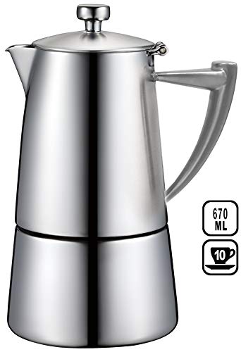 Cuisinox Roma Moka Espressokocher für 10 Tassen, Edelstahl – Bild 4