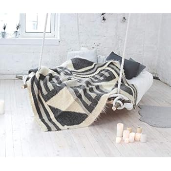 Grey Wool Throw Blanket Queen Size Warm Bed Sofa Coverlet Decorative Plaid For Living Room Scandinavian Home Decor