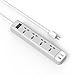 Yubi Power Universal 4 Outlet Power Strip with 2 USB Ports 3.1A, 100-250V and 3750 Max Watts Surge Protector - With Circuit Breaker - For Worldwide Use - Charge All USB Charge-enabled Gadgets like Smartphones, Tablets & Cameras - with US Plug Type B 5 Ft Cord