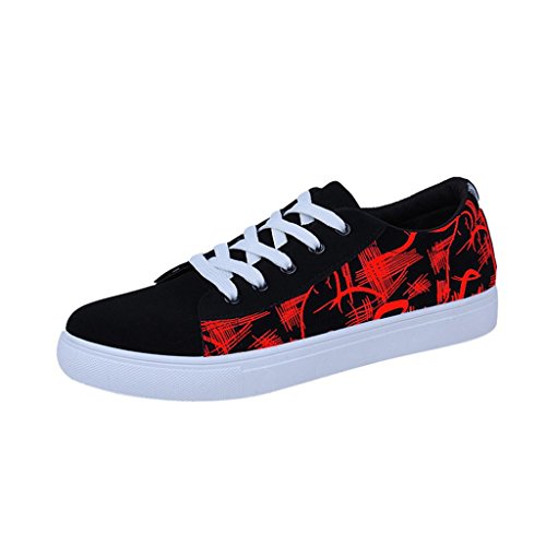 Male Oxford Shoe ,Kintaz Men's Pure Action Sport Sneaker Lace-up Casual Skate Sneaker (Red, US:11) - Thumbnail 4
