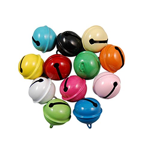 Da.Wa 50pcs Jingle Bells Pet Collar Pendant Loose Beads Charms Jewelry Making Craft(Assorted Color)