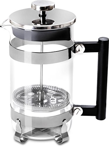 French Coffee Press (Chrome) - 32 oz Espresso and Tea Maker with Triple Filters, Stainless Steel Plunger and Heat Resistant Glass - by Utopia Kitchen