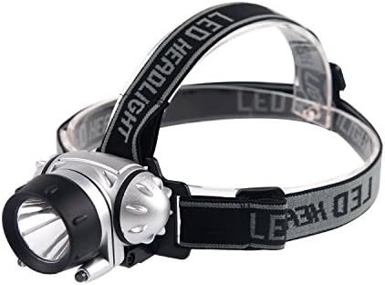 Komaes LED Headlamp Flashlight with White and Red LEDs, CREE LED 120Lm Waterproof, Battery Powered Helmet Light for Camping, Running, Hiking, Hunting, Fishing, Outdoor