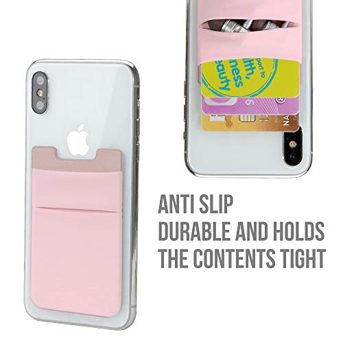 Baimahui Stretchy Stick On Wallet Pocket For Back Of Phone Sleeve