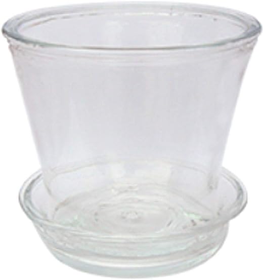 Clear Glass Flower Pot w/Saucer Garden & Outdoor