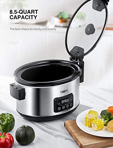Slow Cooker, 8.5-Quart Programmable Slow Cooker with Digital Timer Up TO 20 Hours, Sealing and Locking Lid, Dishwasher Safe Non-Stick Stoneware Crock Pot, Auto Shut Off  